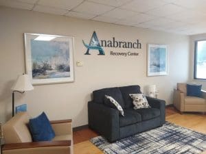 well decorated lobby with comfortable seating at Anabranch Recovery Center - Terre Haute Drug and Alcohol Addiction Treatment Center and Detox Services