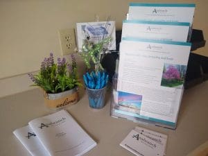 pamphlets and other information in lobby of Anabranch Recovery Center - addiction treatment in Terre Haute