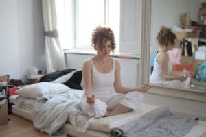 Books on Mindfulness, young woman yoga mindfulness recovery program