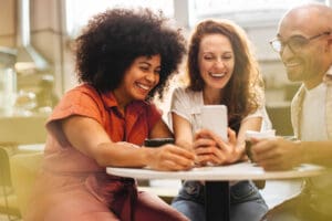 group of adults socializing together